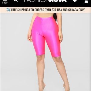 Hot pink fashion nova biker shorts